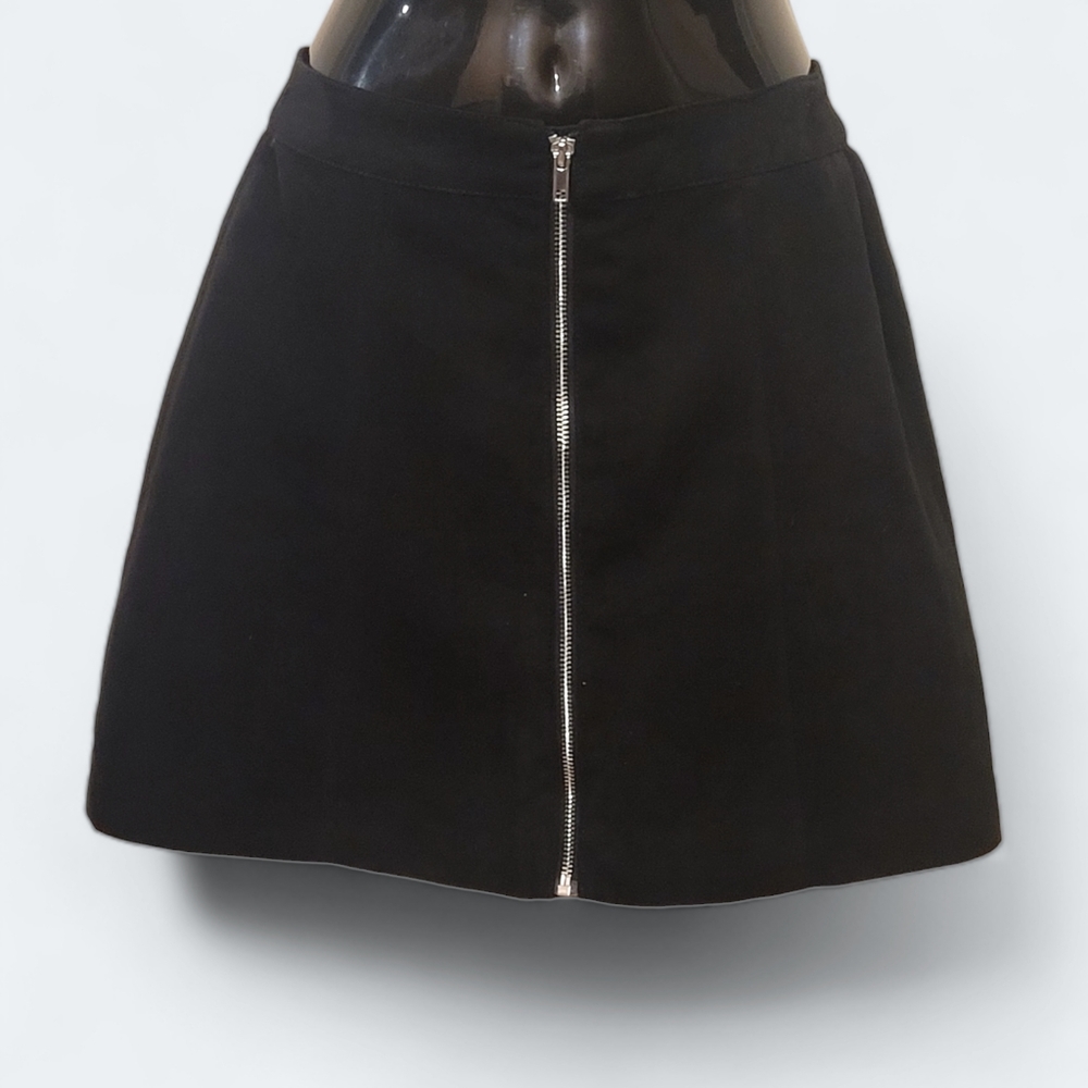 DIVIDED - Faux Suede Mini Skirt with Full Front Zipper